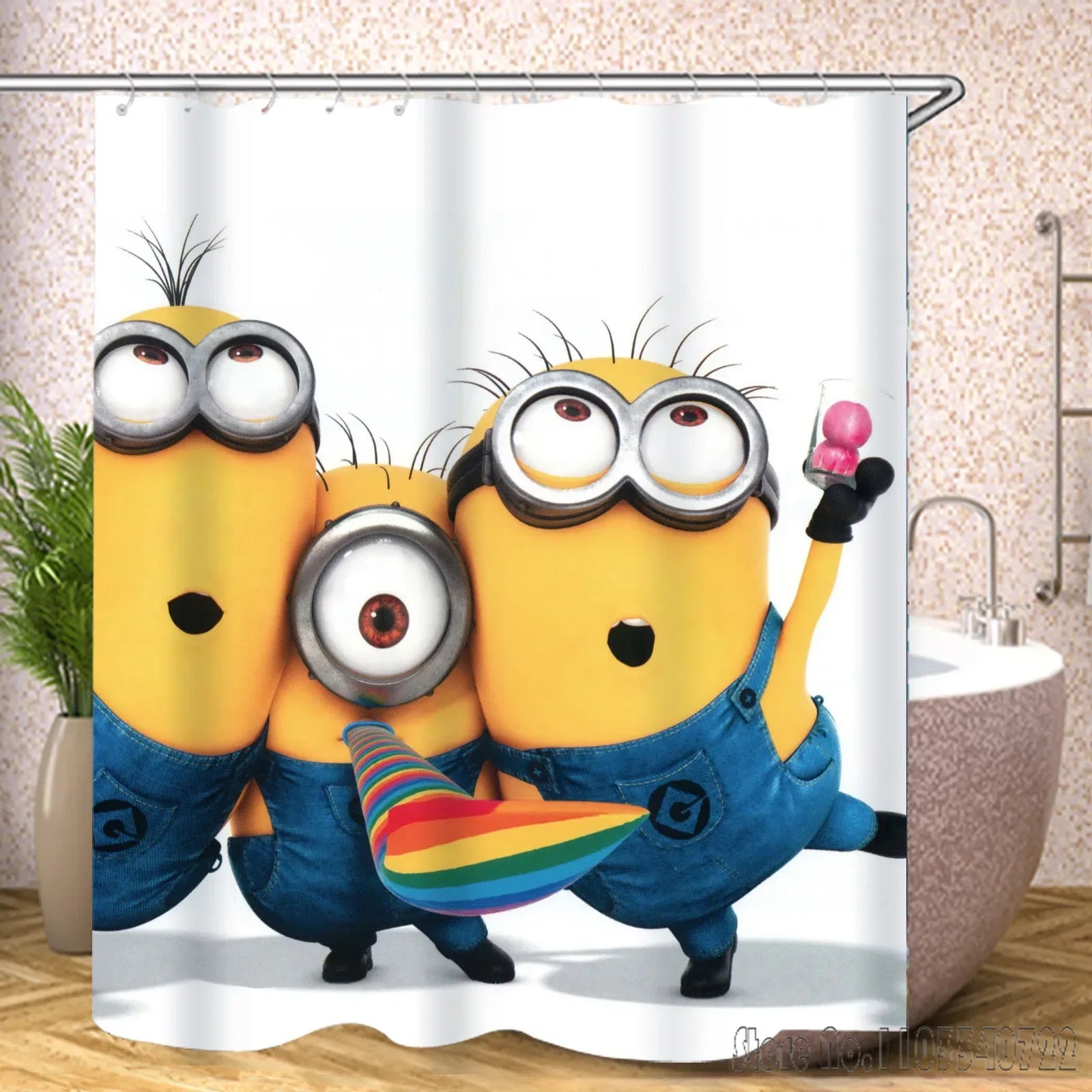 MINISO M-Minions Cartoon Colorful Shower Curtain 1pcs