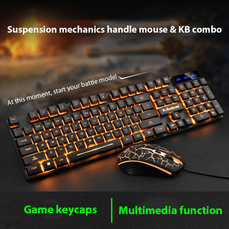 Keyboard And Mouse Set Waterproof Luminous Game Backlit Keyboard